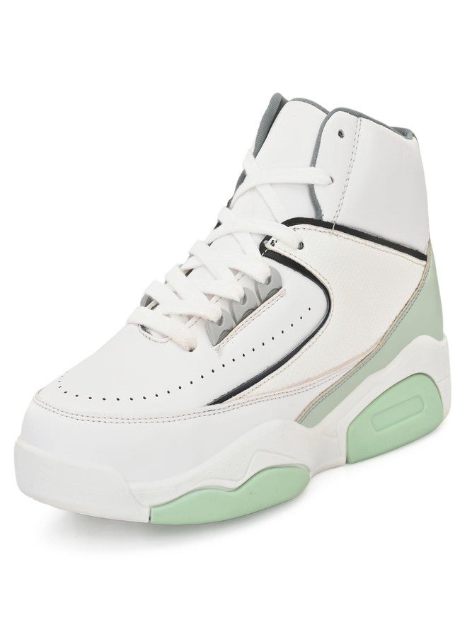 كروزر حذاء رياضي رجالي أبيض برقبة عالية من كروزر | خفيف الوزن ومريح | مثالي للمشي، والتمارين الرياضية، والارتداء اليومي، مقاس 8 بريطاني - Image 1