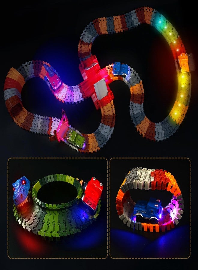 Save Unicorn Tracks Cars Replacement only, Dino Track Cars for Tracks Glow in The Dark, Car Tracks Accessories with 3 Flashing LED Lights, Compatible with Most Car Tracks for Kids Boys and Girl(3pack) - Image 3
