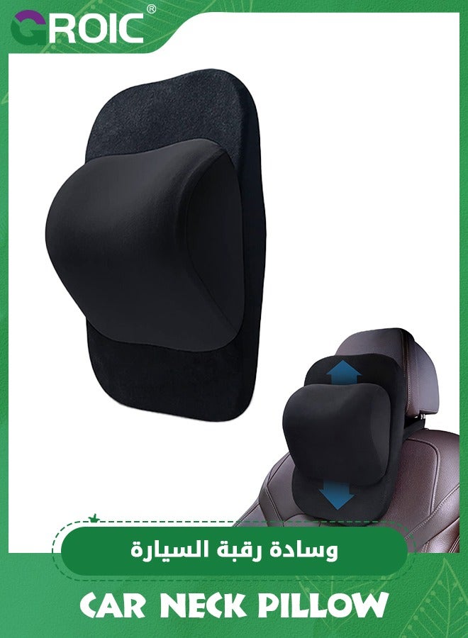 GROIC Adjust Height Car Neck Pillow,Memory Foam Headrest Neck Support Pillow,Adjustable Neck Pain Relieved Headrest,Driving Seat Cervical Support - Image 1