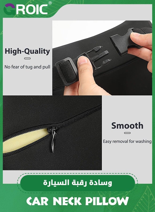 GROIC Adjust Height Car Neck Pillow,Memory Foam Headrest Neck Support Pillow,Adjustable Neck Pain Relieved Headrest,Driving Seat Cervical Support - Image 3