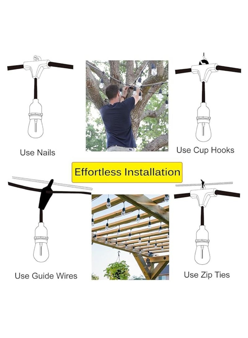 Yuwell Outdoor Waterproof IP65 Led String Lights E27 Holder 100 Meter Bulb Holder Wire With 200 Bulbs 4W A60 Clear With EU Plug Solar Bulb Holder For Ramadan Decoration Lights And Outdoor Decoration Light Hanging Light String Wire Ramadan Light For Commercial Patio Garden & Porch Yard - Image 4