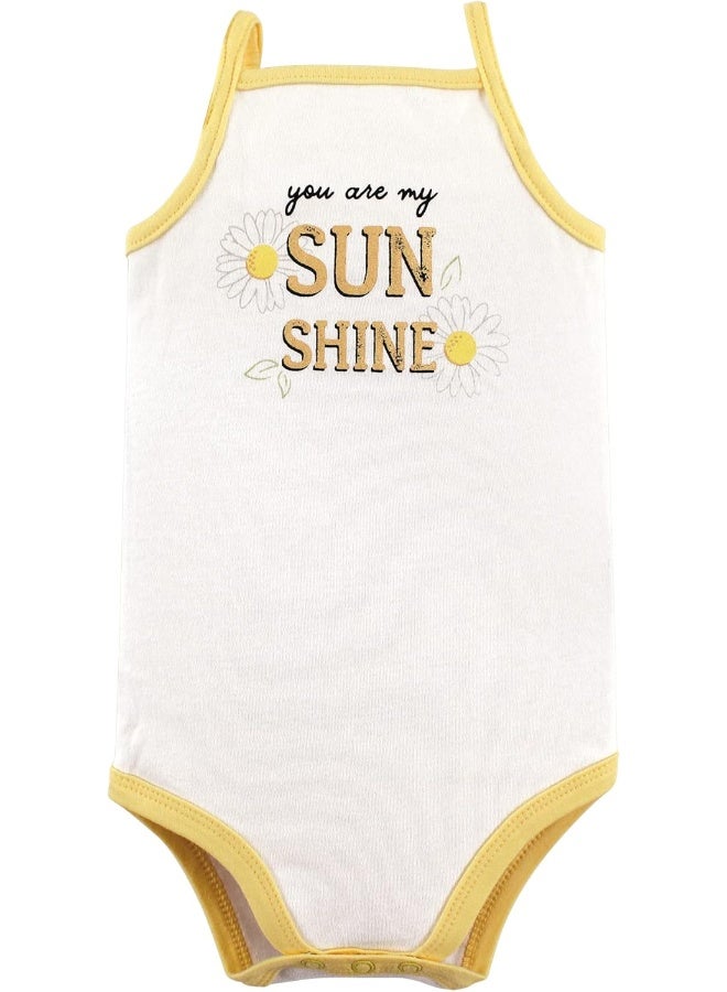 Hudson Baby Unisex Baby Cotton Sleeveless Bodysuits, Daisy, 3-6 Months - Image 5