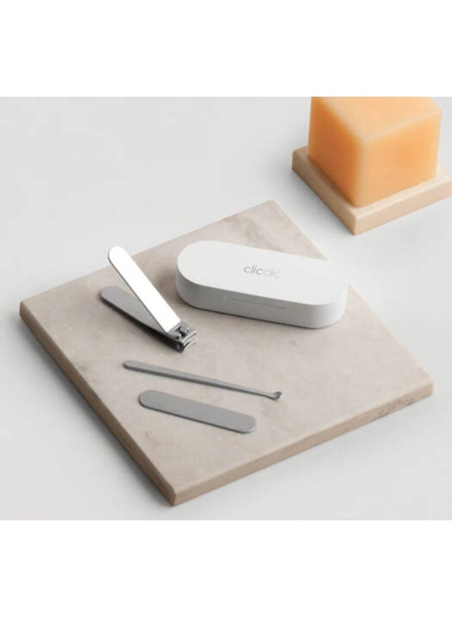 HOTO Nail Clippers, Strong And Rust-Resistant Clippers, Easy-To-Carry Case, Sharp and Precisely Calibrated Blades, Stainless Steel, White | QWZJD001 - Image 3