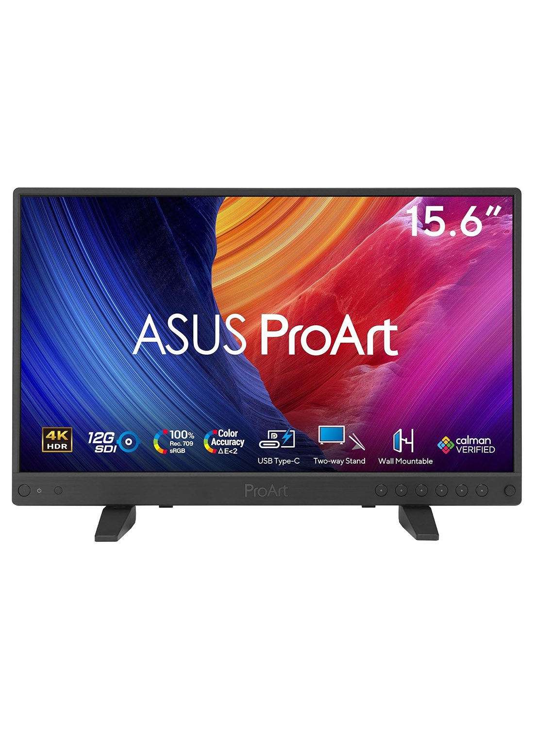 ProArt Display PA16USV 15.6-Inch 4K UHD (3840×2160) Portable Monitor, IPS Panel, HDMI 2.0 & USB-C (DP Alt Mode + Power Delivery), Anti-Glare, VESA Mount, Lightweight On-Set Professional Display | 90LM09Z3-B01370 black