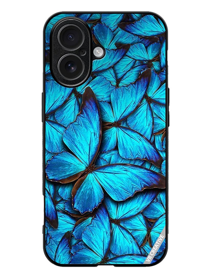 VR CREATIVE Protective Case Cover For Apple iPhone 17 Blue Butterfly Design Multicolour