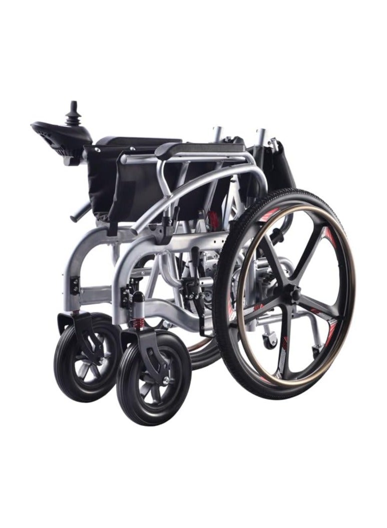 Portable Folding Electric Wheelchair 24inch Magnesium Alloy Rear Wheel Front Wheel With Shock Absorption Electric Wheelchair for Adults Electric Wheelchair for The Elderly - Image 4