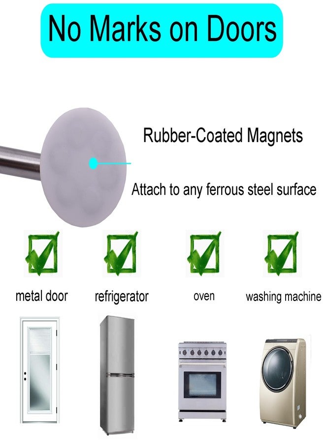 واي واي اس تي حامل مناشف مغناطيسي من النوع C من YYST، مقاس 16 بوصة إلى 38 بوصة، مناسب للثلاجة، حوض المطبخ، الفرن - للستائر، المناشف، الأعلام، إلخ (1، أبيض) - Image 5
