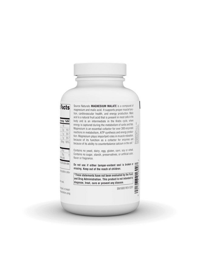 Source Naturals Magnesium Malate - 200 caps - 625 mg - Image 3