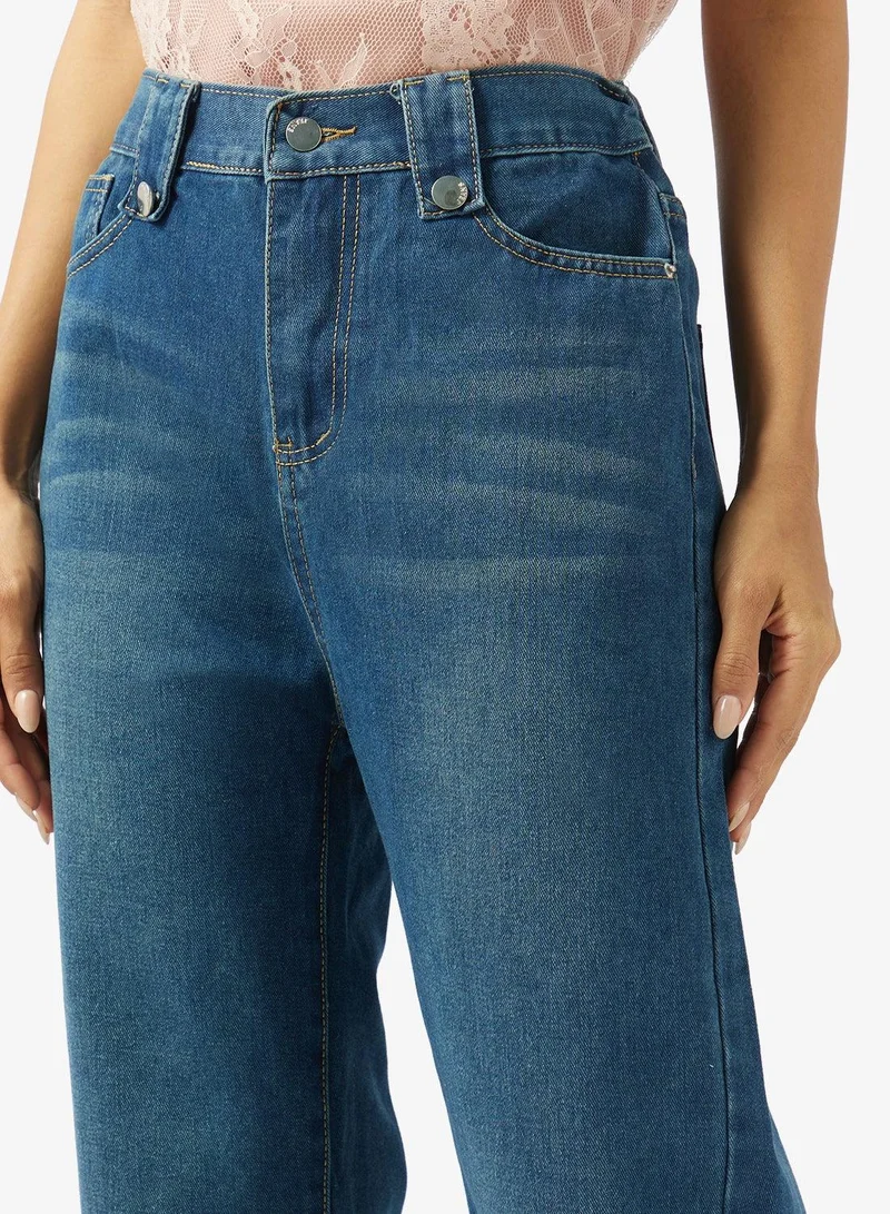 Ginger  High Rise Straight Fit Jeans for Women | Best Price UAE