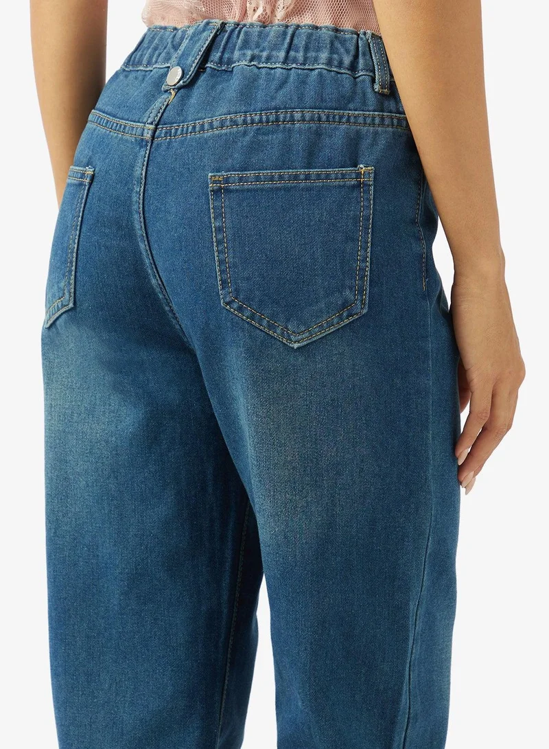 Ginger  High Rise Straight Fit Jeans for Women | Best Price UAE