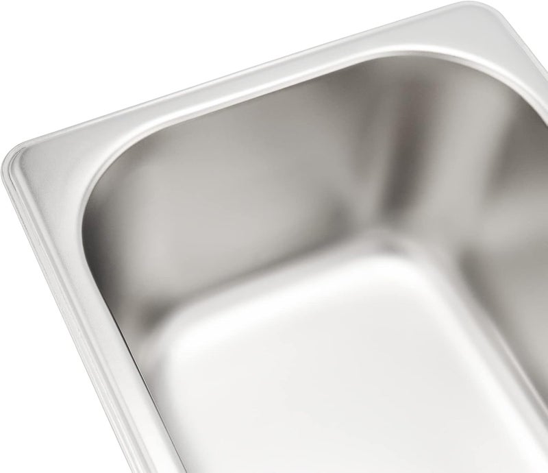JAPCHET JAPCHET 6 Pack Stainless Steel Steam Pan 13 Size AntiJam Steam Table Pan Hotel Pans 13 Restaurant Buffet Trays for Catering 4 Inch Deep - Image 3
