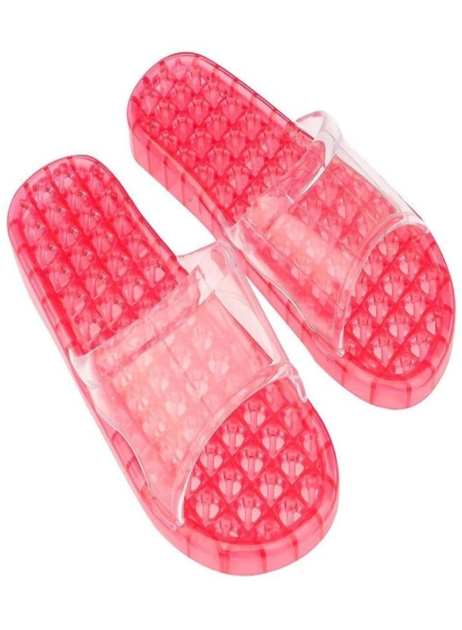Teraabliss Transparent Acupressure Slippers For Adults | Acupressure Slippers For Total Health Care Chappal Slipper | Slimming Spa Massage Bathroom Slipper (red, Large) - Image 2
