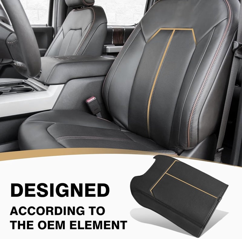 Muslogy غطاء مسند الذراع لوحة التحكم المركزية من ، متوافق مع سيارات Ford F250 وF350 وF450 للأعوام 2017-2022 (طراز Super Duty)؛ وسادة مسند الذراع مريحة، مع حامي من الجلد النباتي، سمك عادي (فقط لمقاعد النوع “Bucket Seat”). - Image 4