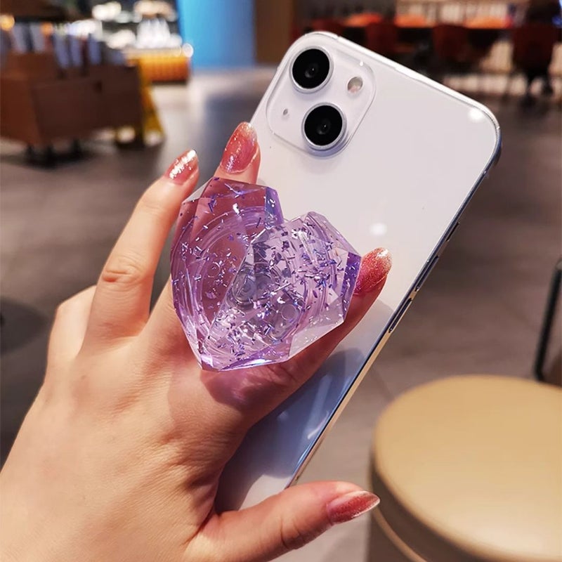 Purple Mobile Phone Holder Rotating Gyroscope Decompression Back Sticker Strong Adhesive Ring Universal For Mobile Phones - Image 5