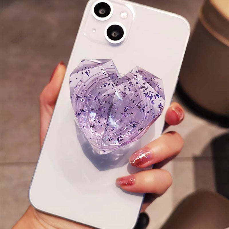 Purple Mobile Phone Holder Rotating Gyroscope Decompression Back Sticker Strong Adhesive Ring Universal For Mobile Phones - Image 1
