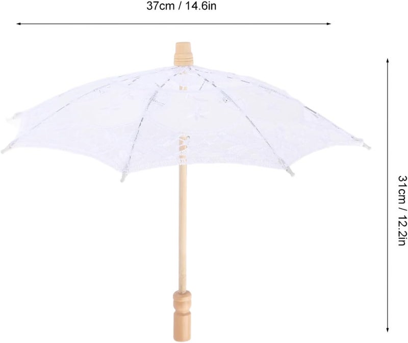 HURRISE Lace Umbrella Wedding Bridal Parasol Umbrella for Girls Photography Party Decor - Image 2