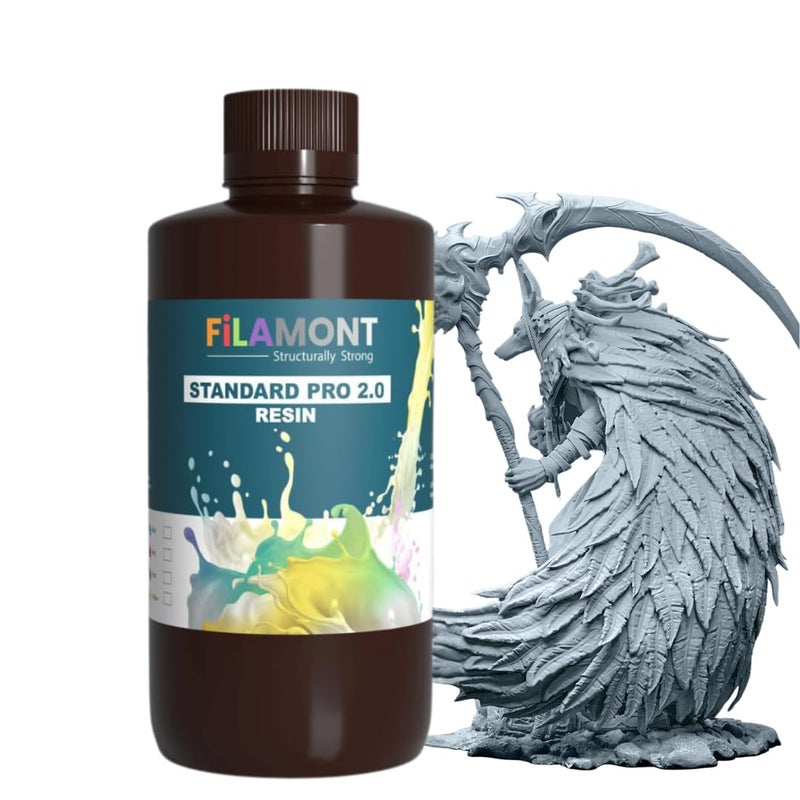Protomont TECHNOLOGIES FiLAMONT Standard Pro 2.0 3D Printer Resin – Nebula Grey, 1kg | High Precision, Durable UV-Curing Photopolymer for SLA, DLP, LCD 405nm Printers | Ideal for Prototyping & Engineering Models - Image 1