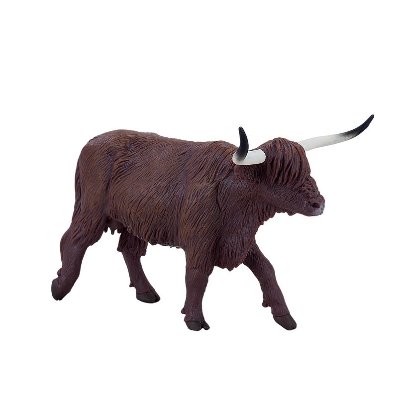 MOJO Highland Cow Realistic Farm Animal Toy Replica Hand Painted Figurine - Image 2