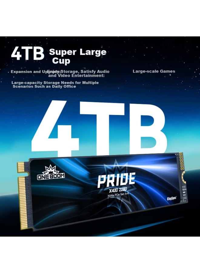 Kingspec 2tb Ssd Solid State Drive M.2 Interface Pcie 4.0 Read Speed 7400mb/s Nvme 1.4 Tlc Chip Desktop Laptop Universal Oneboom Mammoth Record - Image 2