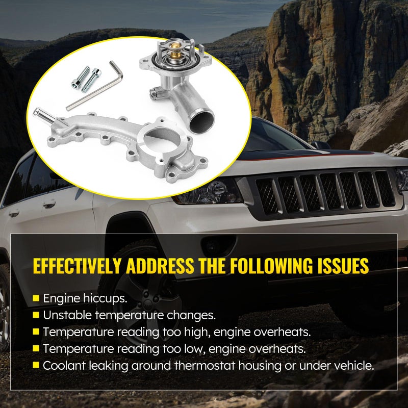 C-Tzu Upgrade Aluminium Thermostat Housing Assembly And Engine Coolant Crossover Water Outlet Pipe For Dodge Durango 2011-2015 Jeep Grand Cherokee 2011-2015 - Replaces 5184653Af 902-3102Hp 902-852 - Image 3