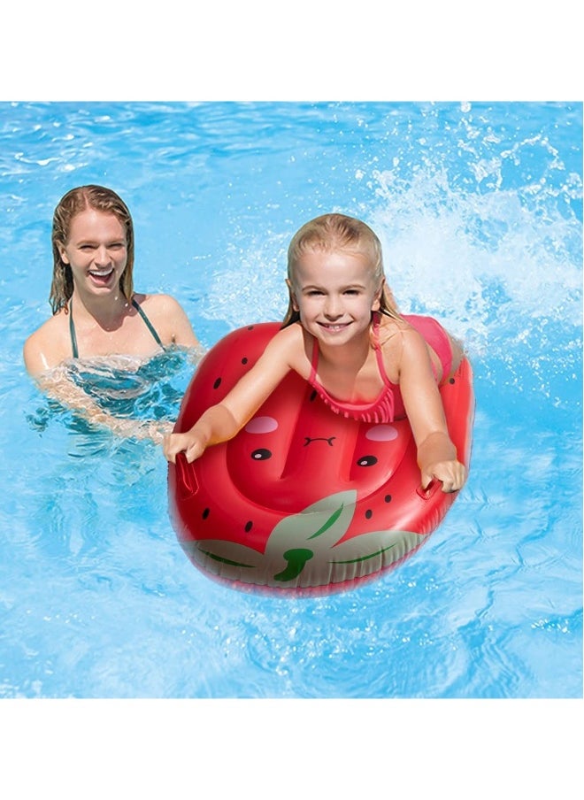 Generic - Inflatable Boogie Boards for Kids - Fun Swimming Pool Floating Surf Bodyboards with Handles in Pineapple and Strawberry Designs, Perfect for Learning to Swim and Summer Water Activities (Set of 2) - Image 1
