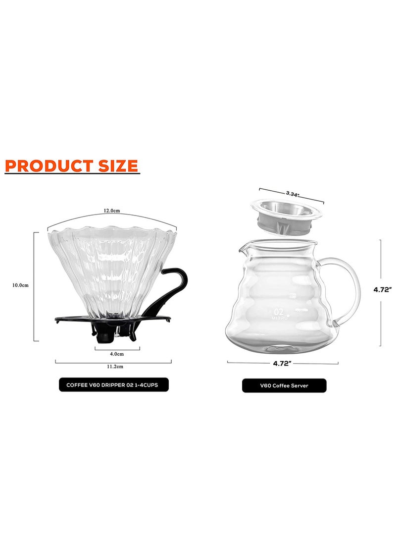 MIBRU - Manual V60 Hand Drip Coffee Maker 600ml Set Pack Of 2 - Image 1
