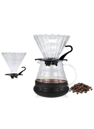 طقم تقطير v60 الة قهوة مكونة من قمع زجاجي وسيرفر زجاجي - view 2