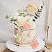 DRWATE 28pcs Flower Cake Topper 3D Butterfly Acrylic Happy Birthday Cake Toppers Artificial Carnation Rose Flowers Eucalyptus Leaves Cake Decorations for Birthday Party Wedding Baby Shower Supplies - Image 3