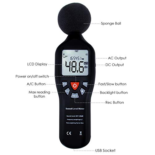 DANOPLUS Decibel Meter Sound Level Meter with Data Logging, High Accuracy dB SPL Meter with LCD Backlight, Real-time Display, 30-130 dB Range, Connect Software in PC - Image 5