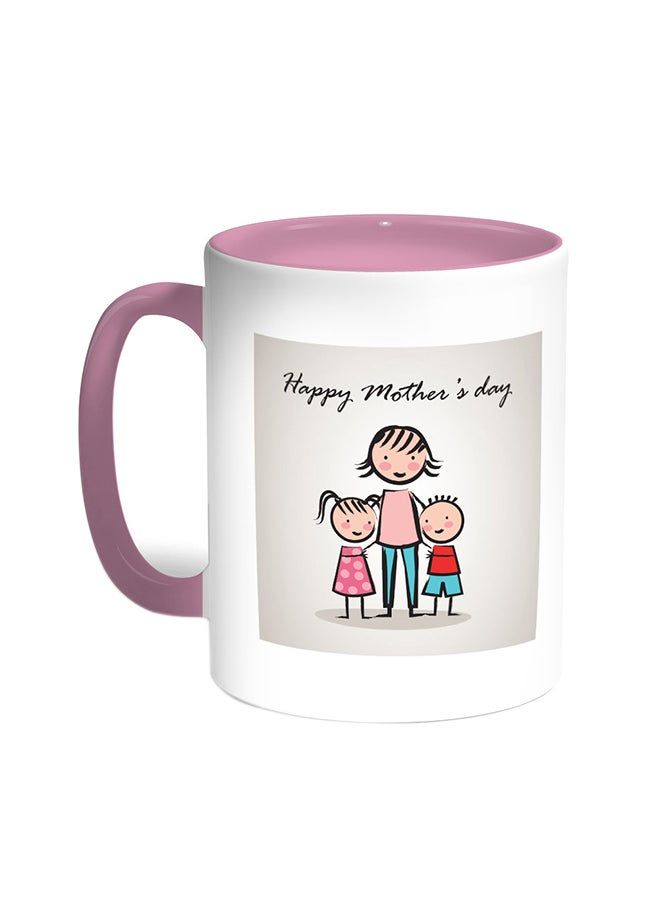 RKN Happy Mother's Day Printed Coffee Mug Pink/White 11ounce - Image 1