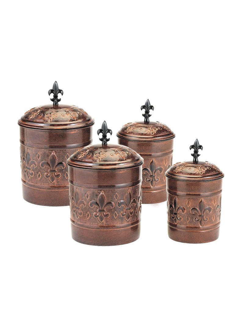 Old Dutch International 4 Piece Versailles Canister Set with Fresh Seal Covers 