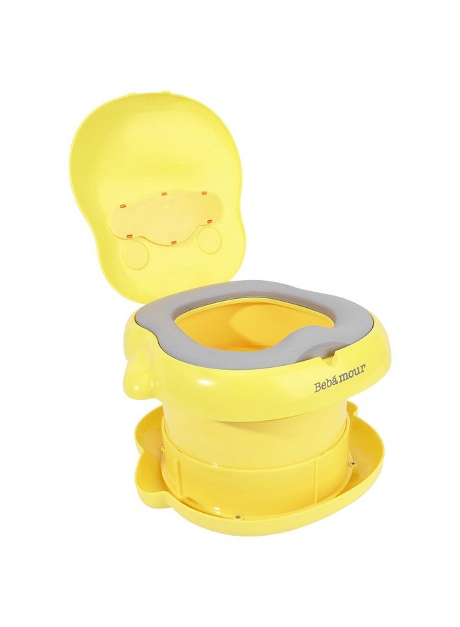 Bebamour Portable Potty Seat for Kids Travel - Foldable Training Toilet Chair for Toddler Girls with Storage Bags for Outdoor and Indoor Easy to Clean, Yellow - Image 5