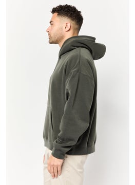 Originals by Brooklyn Cloth Men Embroidered Logo Long Sleeve Hoodie, Dark Olive  - Image 4