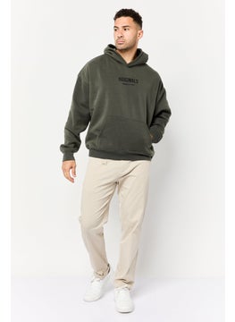 Originals by Brooklyn Cloth Men Embroidered Logo Long Sleeve Hoodie, Dark Olive  - Image 3