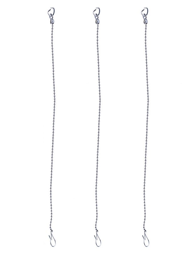 Hibbent 3 Pack Universal Toilet Flapper Chain Replacement Kit,Stainless steel,Including 12-Inch Chain,Hook,Ring - Image 1