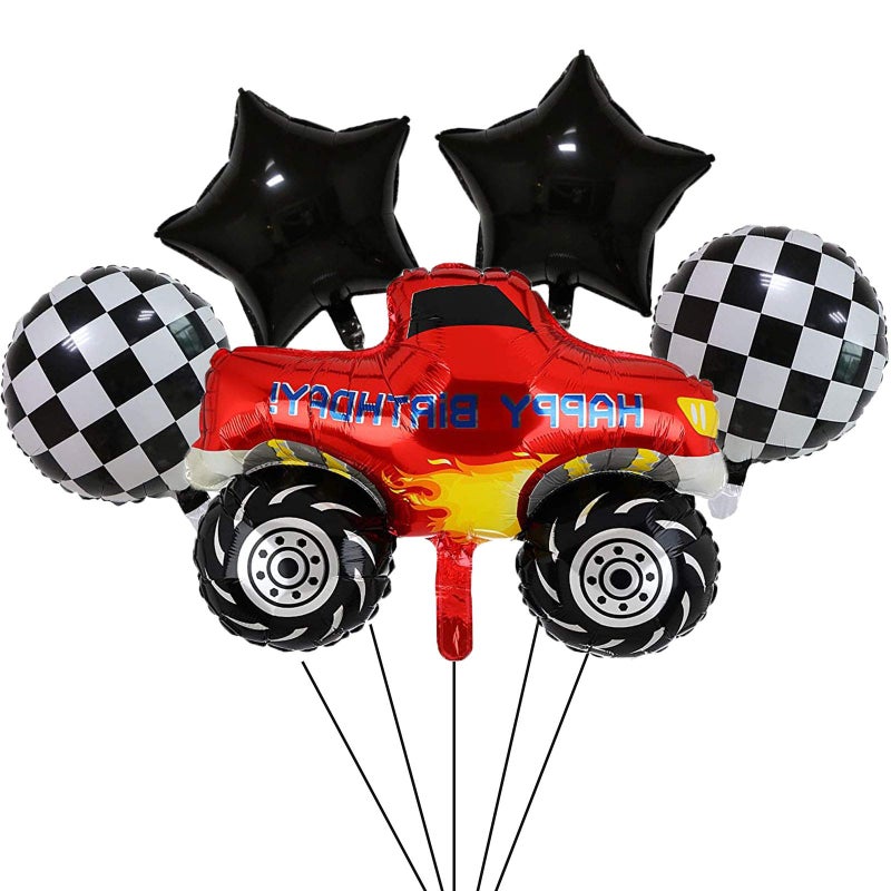 ALY Monster Truck Party Balloons Supplier 5PCS Monster Truck Foil Balloons for Kids Birthday Baby Shower Car Theme Party Decorations - Image 2