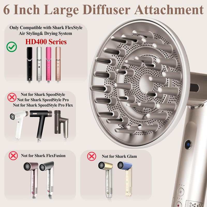 Chivixe Large Diffuser Attachment Compatible with Shark FlexStyle Air Styling & Drying System, Upgraded Bigger Diffuser Nozzle for Dryer Faster and Define Curls Hair - Image 3
