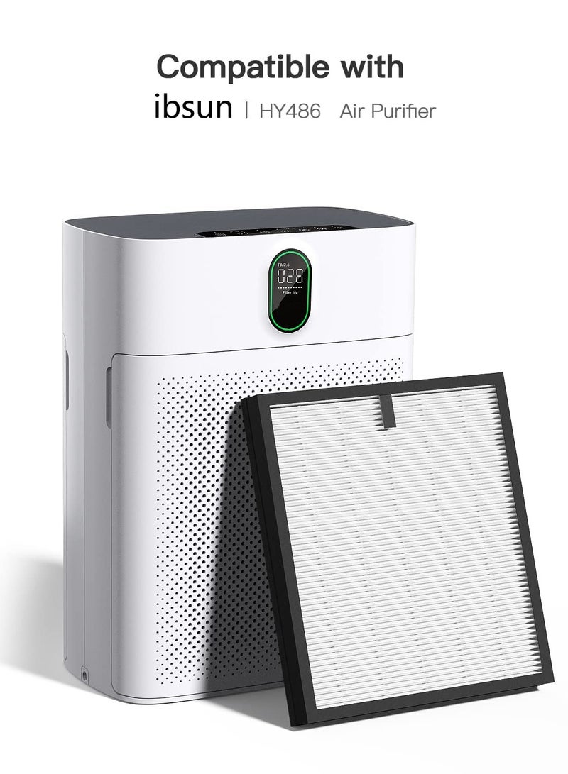 ibsun Air Filter H13 Ture HEPA Filter Suitable HY4866 Air Purifier for Dust, Pet Dander, Pollen for Bedroom and Office, Standard Version, 2 Pack - Image 2