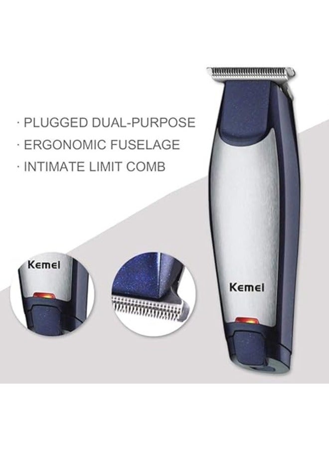 Kemei 5021 Hair Clipper, Electric Hair Clipper, Rechargeable Shaver, Barber, Hair Cutting, Shaving Machine for Men, Beard Shaver Silver/Blue - Image 4