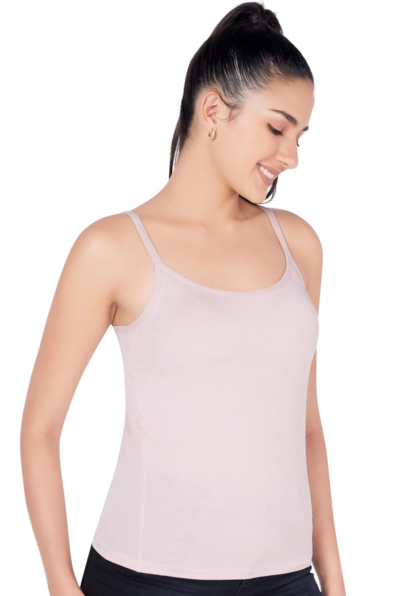 PLUMBURY Women Cotton Relaxed Fit Padded Camisole Adjustable Spaghetti Strap Tank Top with Built-in Shelf Bra,Pink Size XXL - Image 5