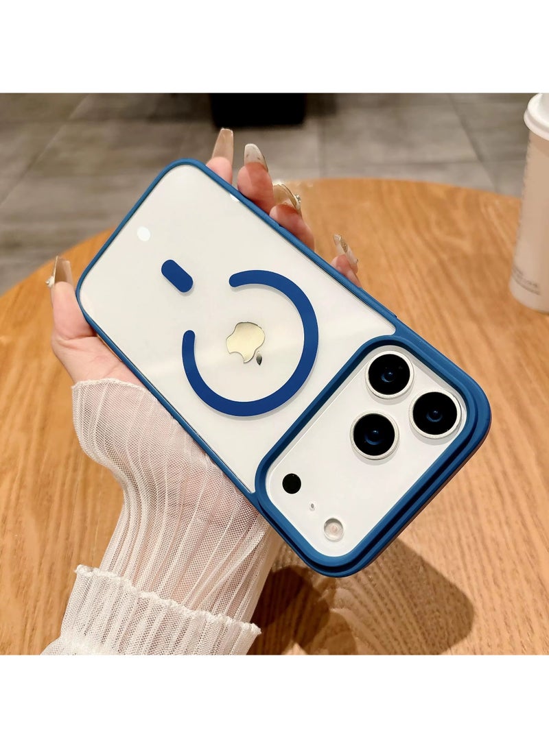 Denx Magnetic Case for iPhone 17 Pro Max Case, Compatible with MagSafe, Plating Luxury Cover, Clear Soft TPU Shockproof Protective Phone Case, (Navy Blue).