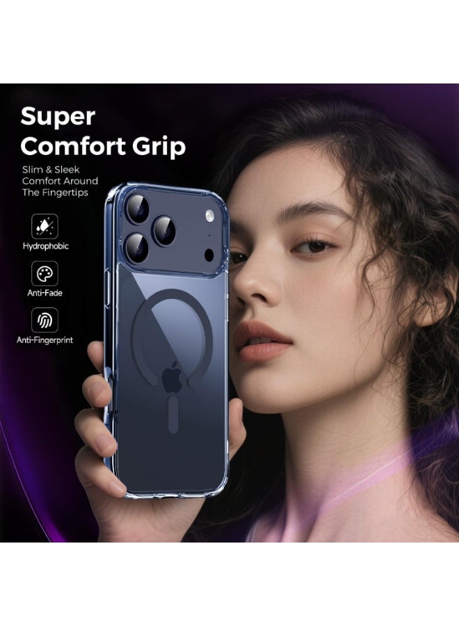 أكاليكس جراب مغناطيسي لهاتف iPhone 17 Pro Max، متوافق مع MagSafe، غطاء فاخر مطلي، جراب هاتف واقي مقاوم للصدمات من مادة TPU الناعمة الشفافة، (أزرق غامق). - Image 5