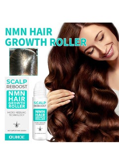 OUHOE Nmn Hair Growth Roller,Thick Hair Roller Essence, Hair Root Thick Hairline Strengthening,Hair Care Firming,Hair Anti Fall Hair Essence 18ml  - Image 1