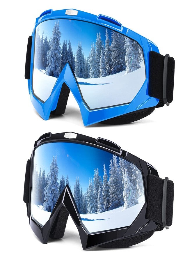 Braylin Adult Ski Goggles, 2-Pack Snowboard Goggles for Youth, Teens, Men & Women, Wide View Snowmobile Goggles - Image 1