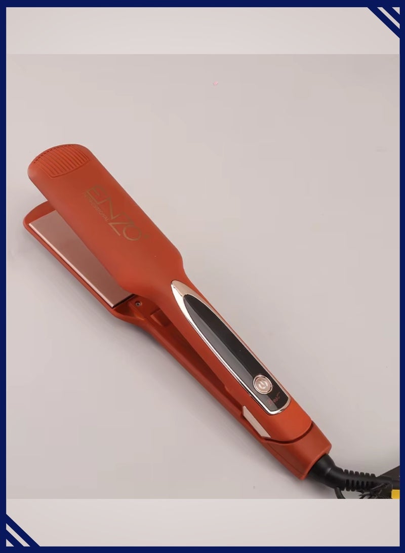 إنزو EN-3221 مكواة فرد الشعر الاحترافية، مكواة فرد الشعر للشعر القصير المجعد، مكواة فرد الشعر للسفر مع طبقة رقيقة من التيتانيوم للتسخين - Image 2