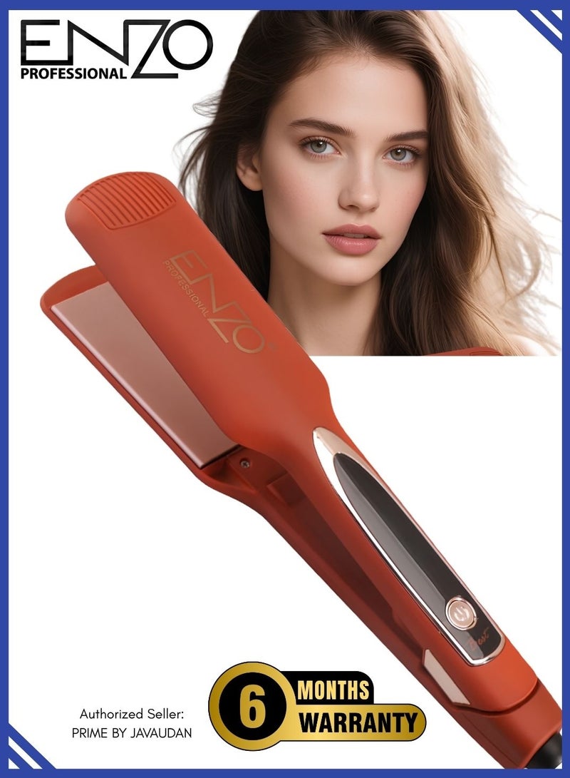 ENZO EN-3221 Professional Hair Straightener Flat Irons For Short Hair Curls Bangs Travel Flat Iron Hair Straightener With Thin Titanium Heating Pate Flat Iron - Image 1