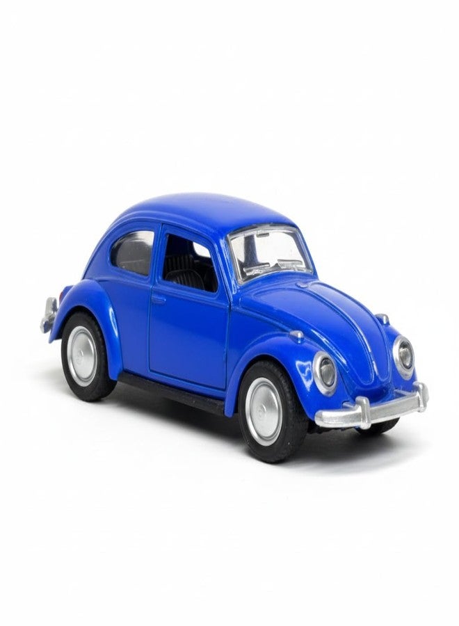 HITRUZ 1:36 Scale Vintage Die Cast Metal Car Toy for Kids Pull Back Action Classic Beetle Model Mini Car with Opening Doors Premium Small Toy Car Gift for Boys Girls 3+ Years (Blue) - Image 3