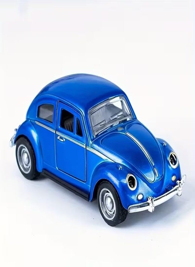 HITRUZ 1:36 Scale Vintage Die Cast Metal Car Toy for Kids Pull Back Action Classic Beetle Model Mini Car with Opening Doors Premium Small Toy Car Gift for Boys Girls 3+ Years (Blue) - Image 4