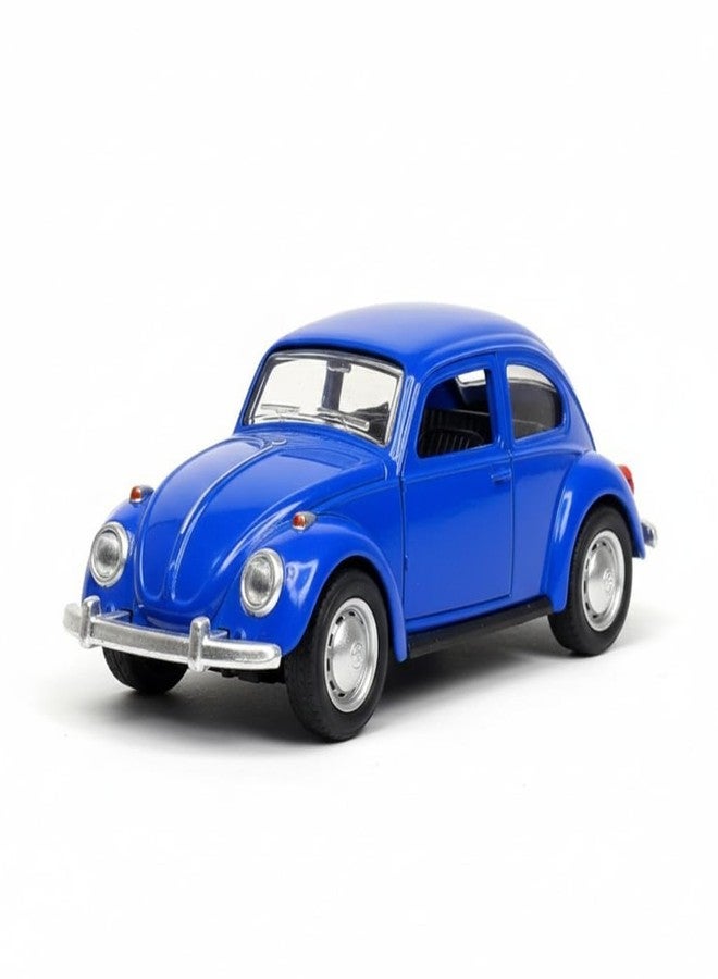 HITRUZ 1:36 Scale Vintage Die Cast Metal Car Toy for Kids Pull Back Action Classic Beetle Model Mini Car with Opening Doors Premium Small Toy Car Gift for Boys Girls 3+ Years (Blue) - Image 1