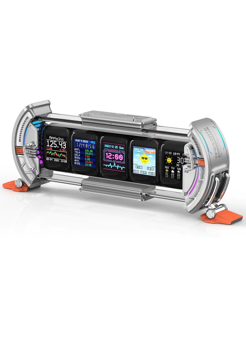 Times Gate Pixel Art Display – 5 LCD Screens, Ambient Light Effects, Multi-Person App Control